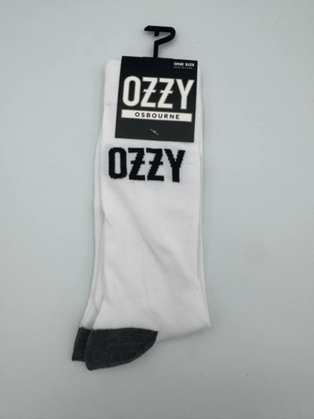 Ozzy Osbourne Crew Socks Gray White‎ Rock Band One Size Unisex New